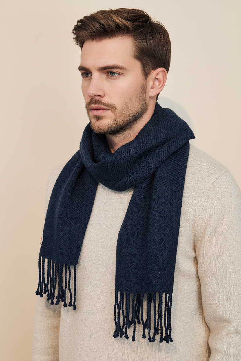 Navy Alpaca Scarf