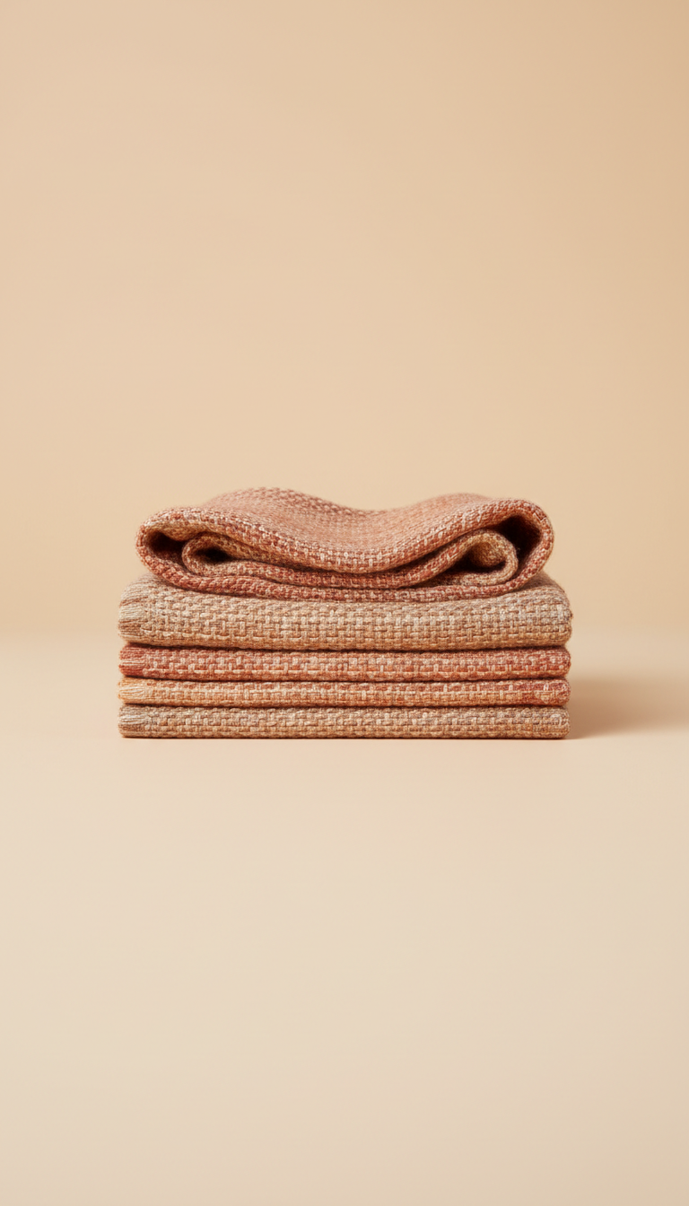 Artist Apprenticeship woven shawl in Terracotta Peach