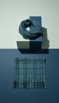 Lagoon Blue silk-cotton shawl