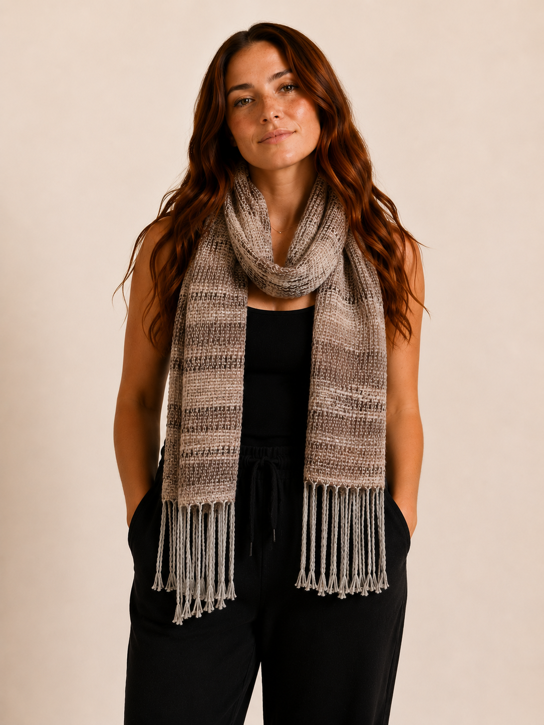 Handspun Raw Haunui Wool Scarf
