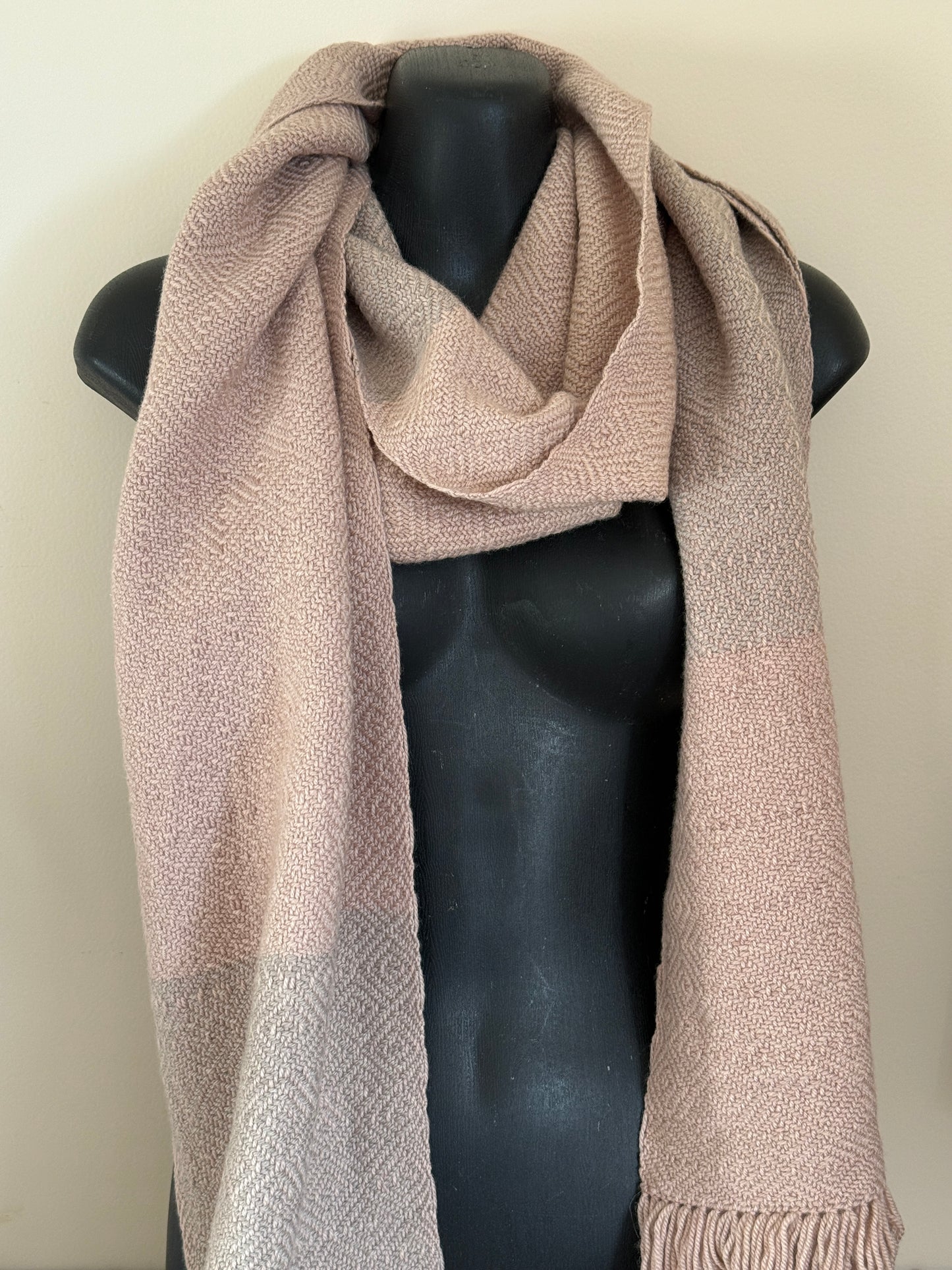 Handdyed, handwoven merino shawl