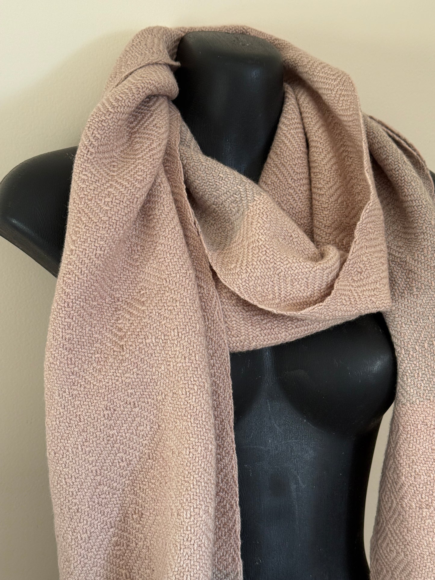 Handdyed, handwoven merino shawl