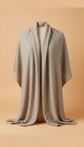 Handwoven linen meditation shawl in Stone Linen